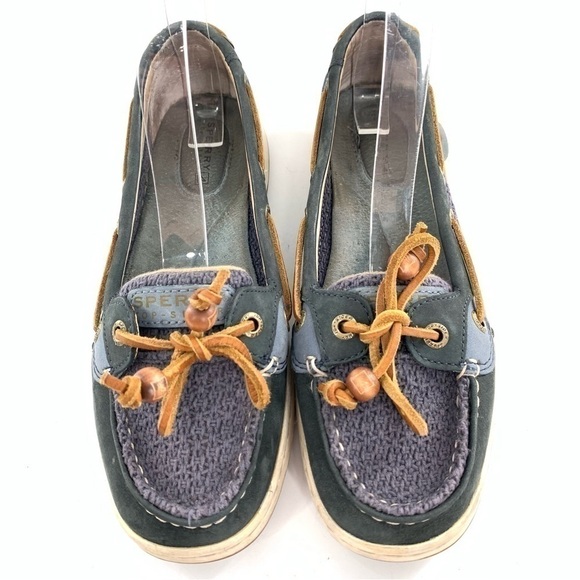Sperry womens flats size 6.5 navy blue suede lace up preppy boat shoes - Picture 2 of 13